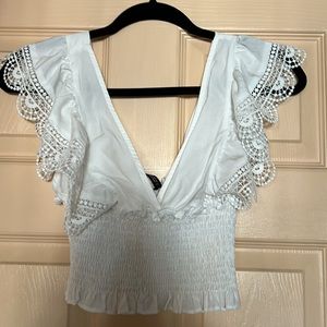 White Zara Cropped top